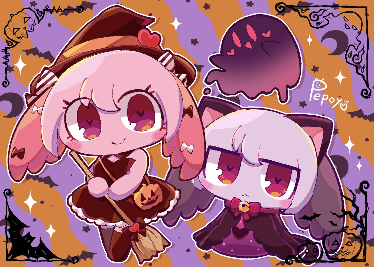 This is a pixiv picture whose title is しんで&やんでハロウィン2025.
