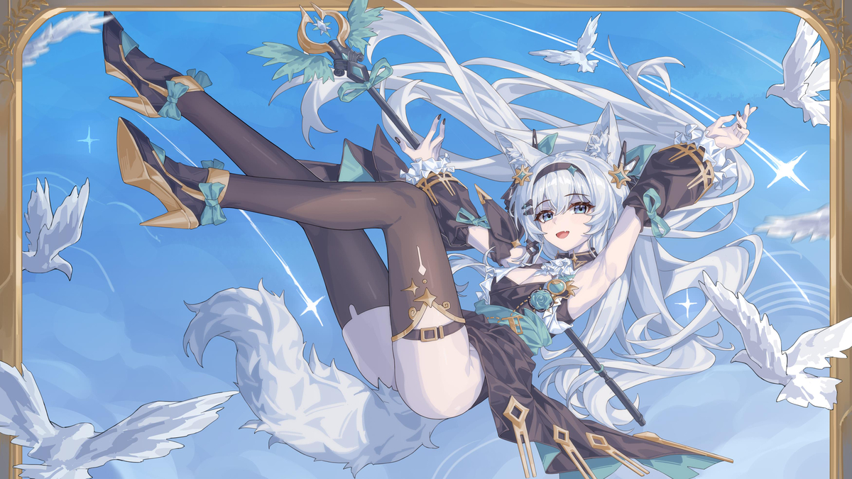 This is a pixiv picture whose title is 空降の魔法少女.