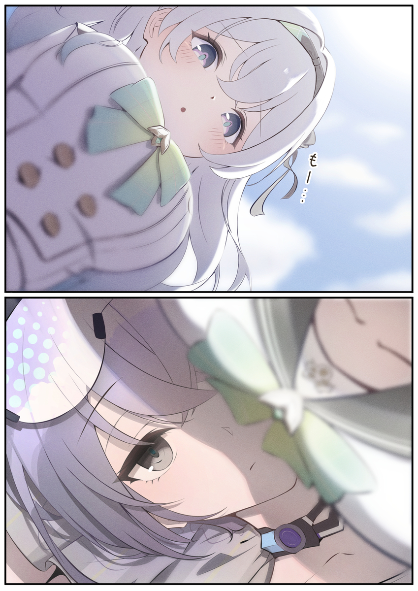 This is a pixiv picture whose title is 半分しか見えなかった銀狼.