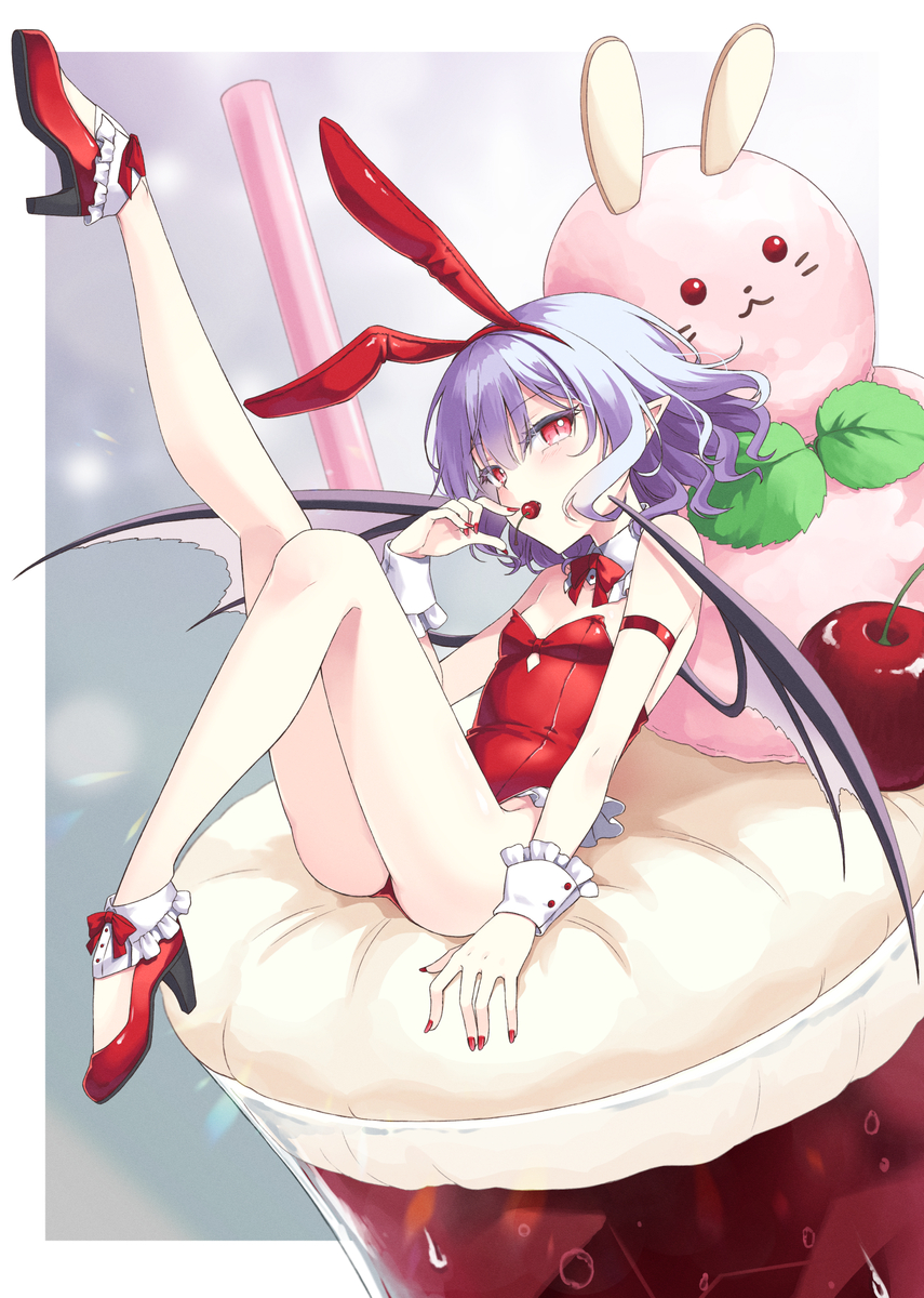 This is a pixiv picture whose title is レミリアバニー×チェリーフロート.