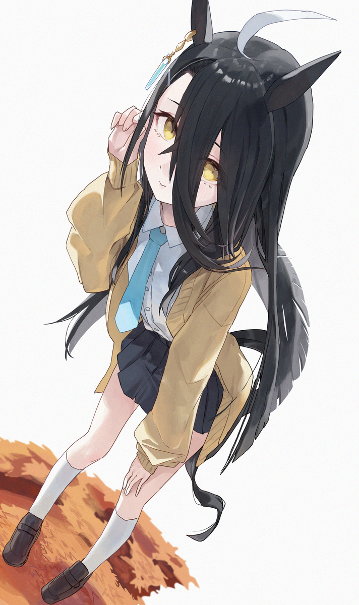 This is a pixiv picture whose title is 秋の制服カフェ.