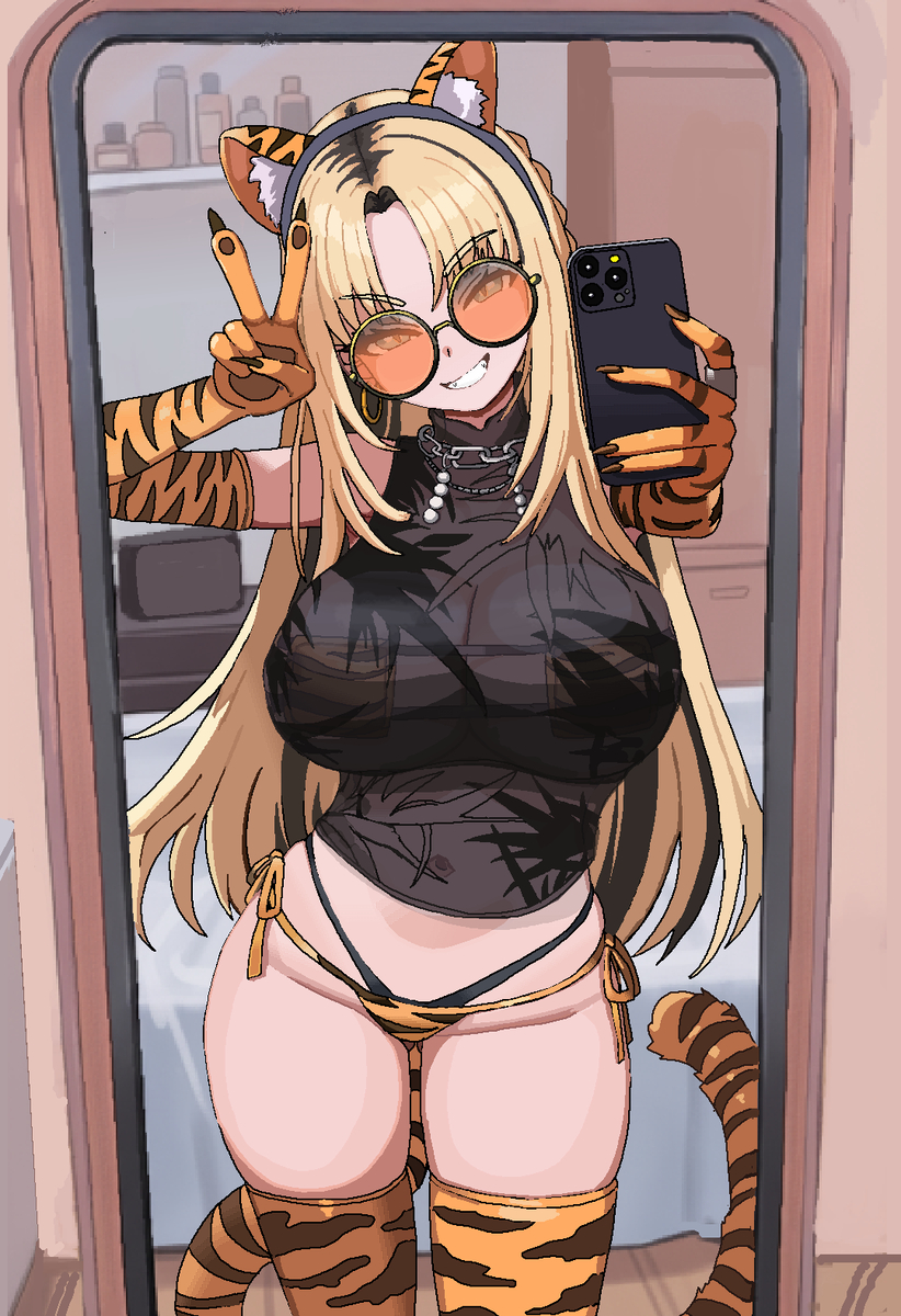 This is a pixiv picture whose title is 虎金妃笑虎.