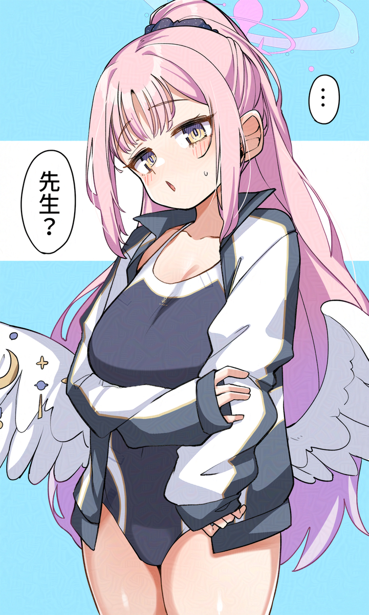 This is a pixiv picture whose title is ミカとかヒカリとかニヤニヤ教授.