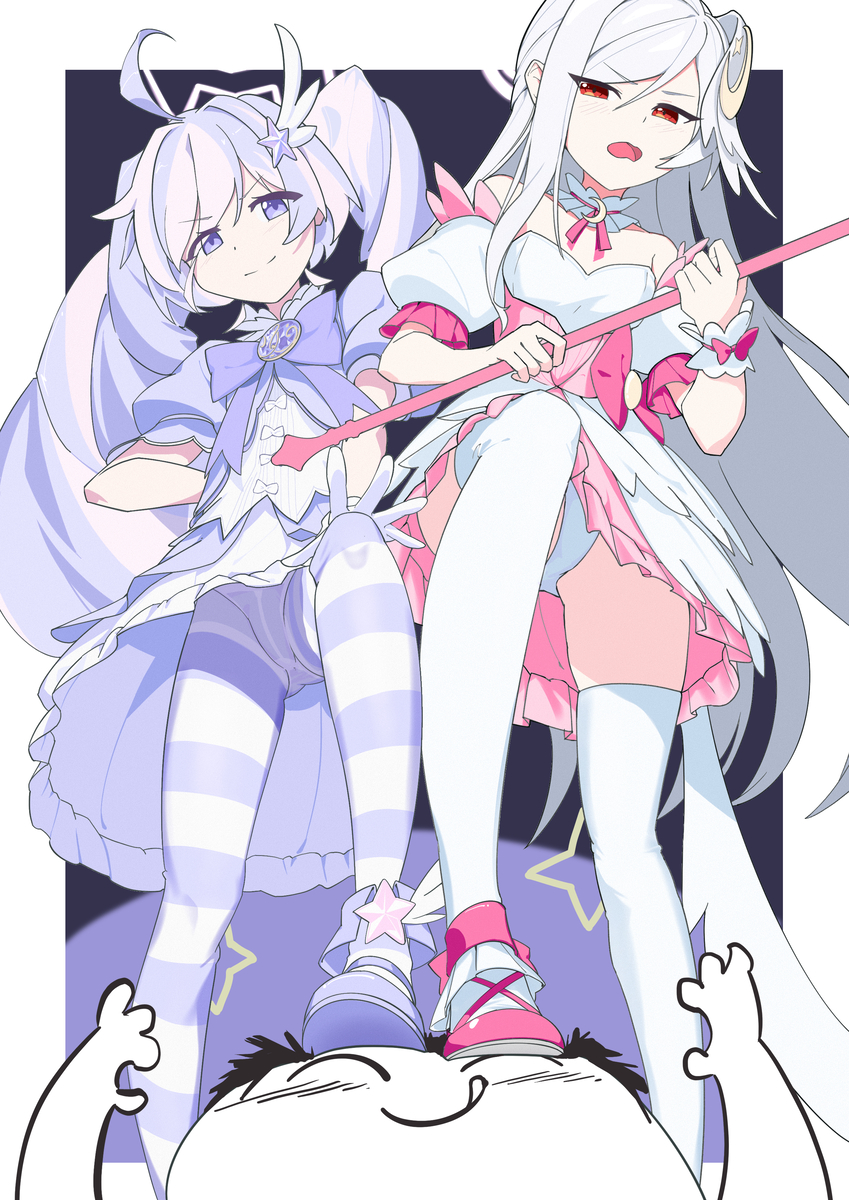 This is a pixiv picture whose title is 【PRATICE】宇沢レイサ＆守月スズミ.