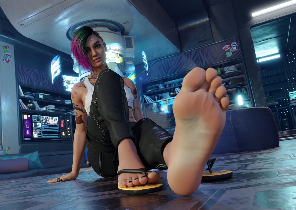 This is a pixiv picture whose title is Judy Flip Flop Tease Animation.