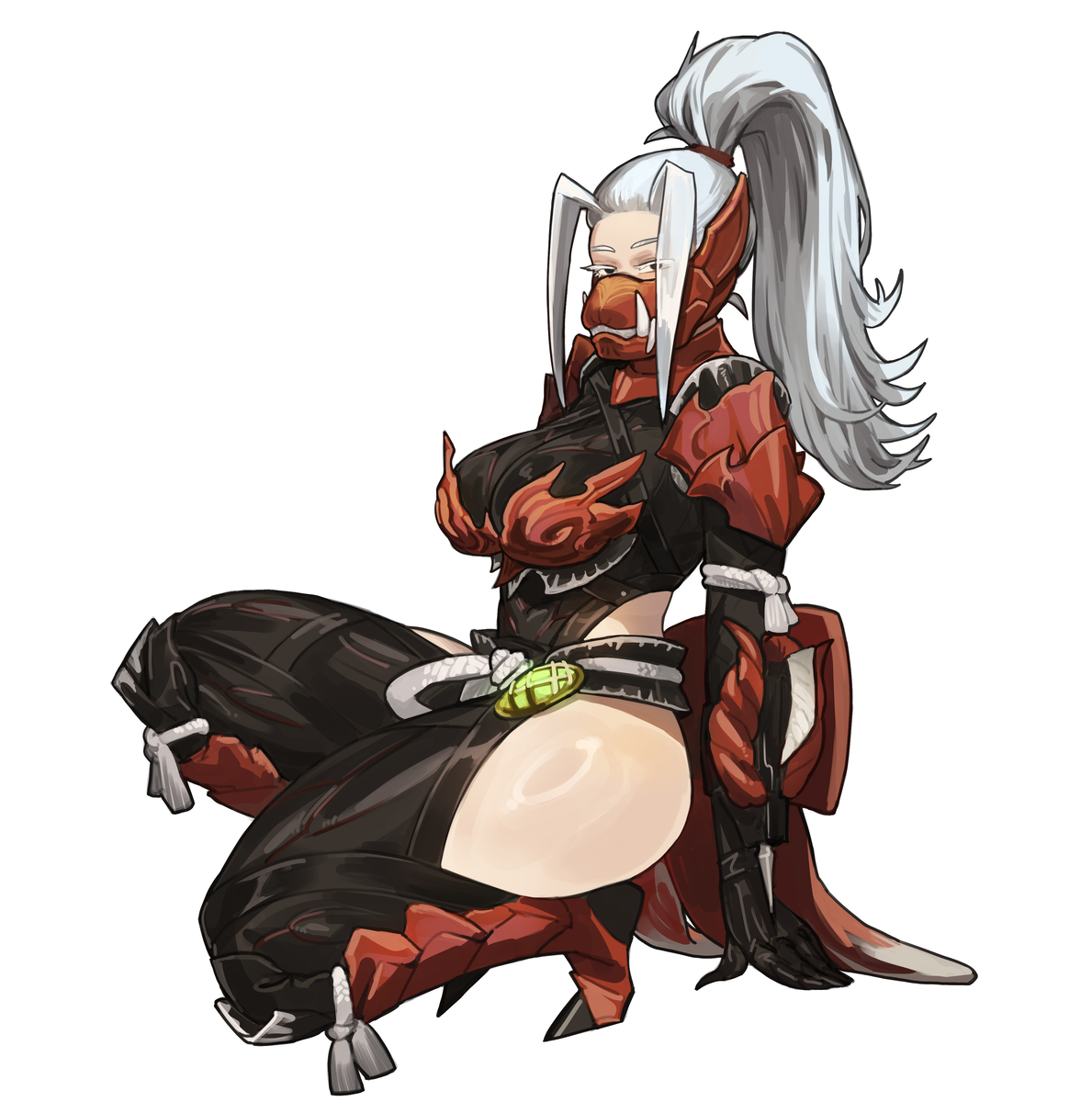 This is a pixiv picture whose title is 老爷，你下面的头发都白啦.