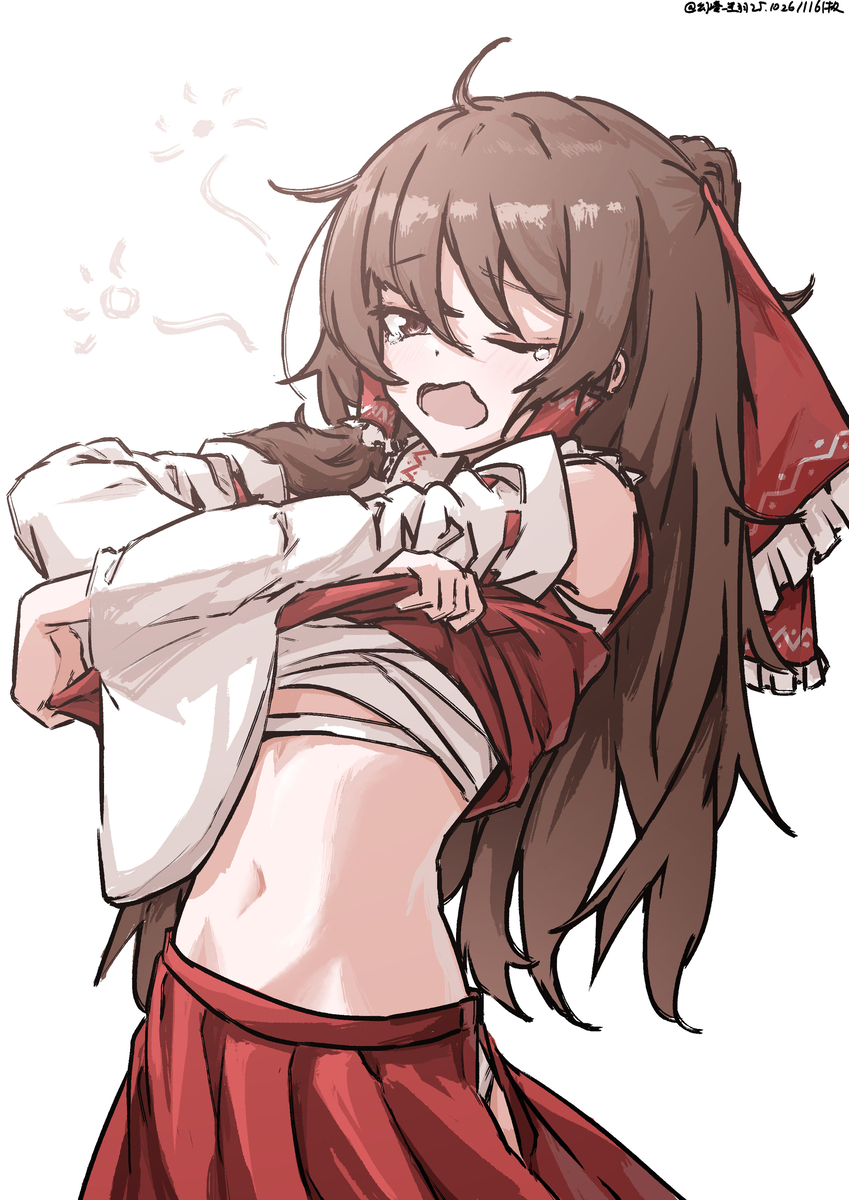 This is a pixiv picture whose title is 【落書】博麗霊夢 祵.