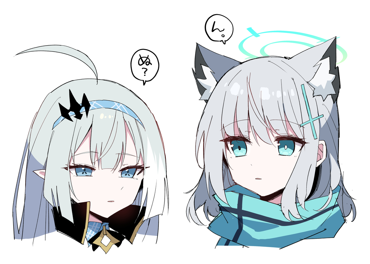 This is a pixiv picture whose title is 魔王ちゃんとシロコ.