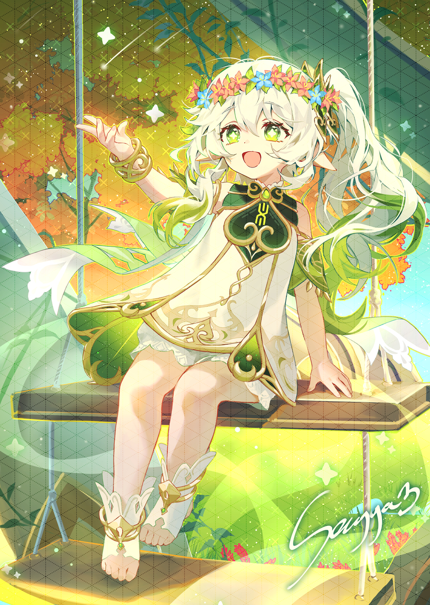 This is a pixiv picture whose title is 🌿🌼🤍.