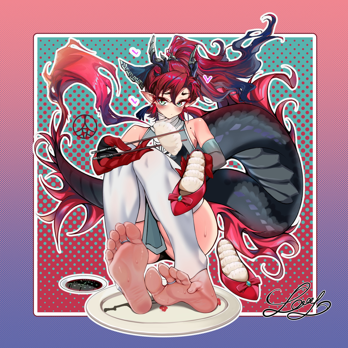 This is a pixiv picture whose title is 余宝请你吃jio子.