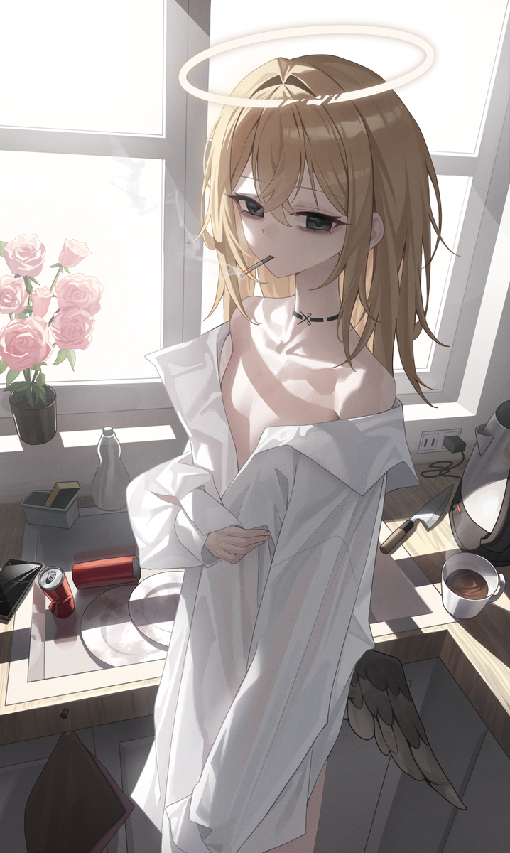 This is a pixiv picture whose title is 台所で❤.