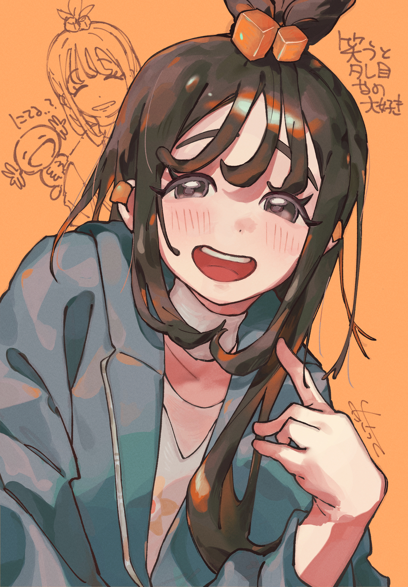 This is a pixiv picture whose title is タレ目笑顔のデウロちゃん.