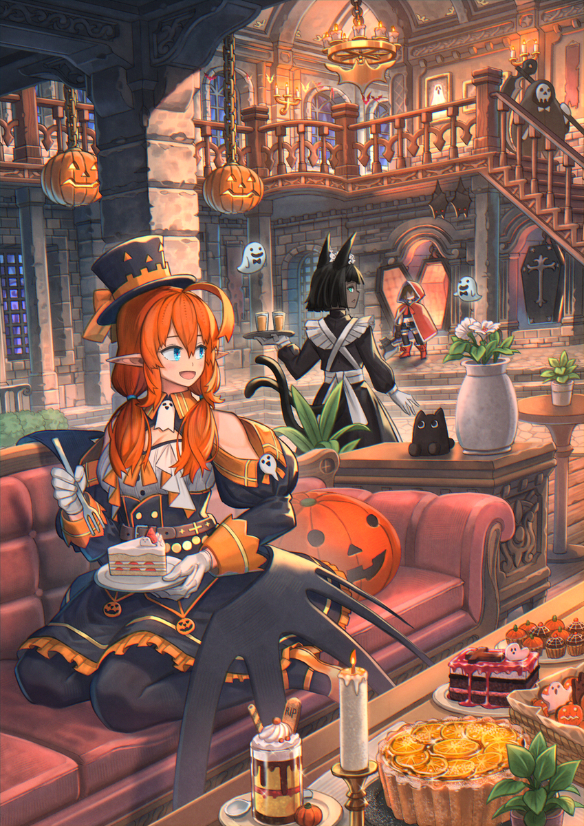 This is a pixiv picture whose title is 🎃Happy Halloween 2025🎃.