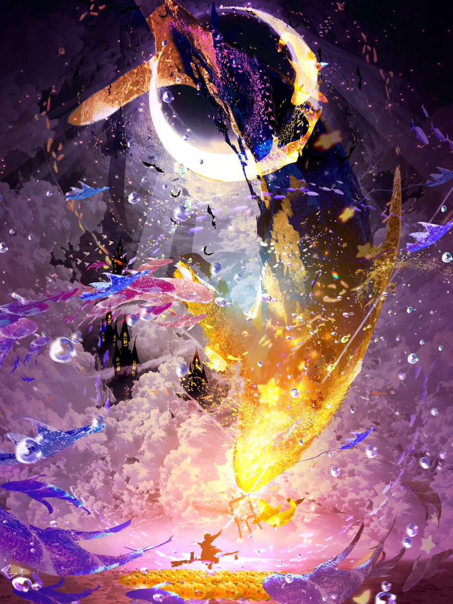 This is a pixiv picture whose title is ハロウィン城.