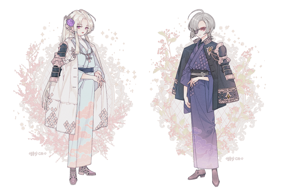 This is a pixiv picture whose title is 🩵cm💜.