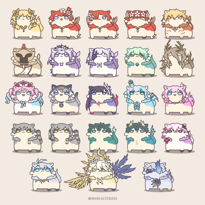 This is a pixiv picture whose title is 黄金裔キメラ.