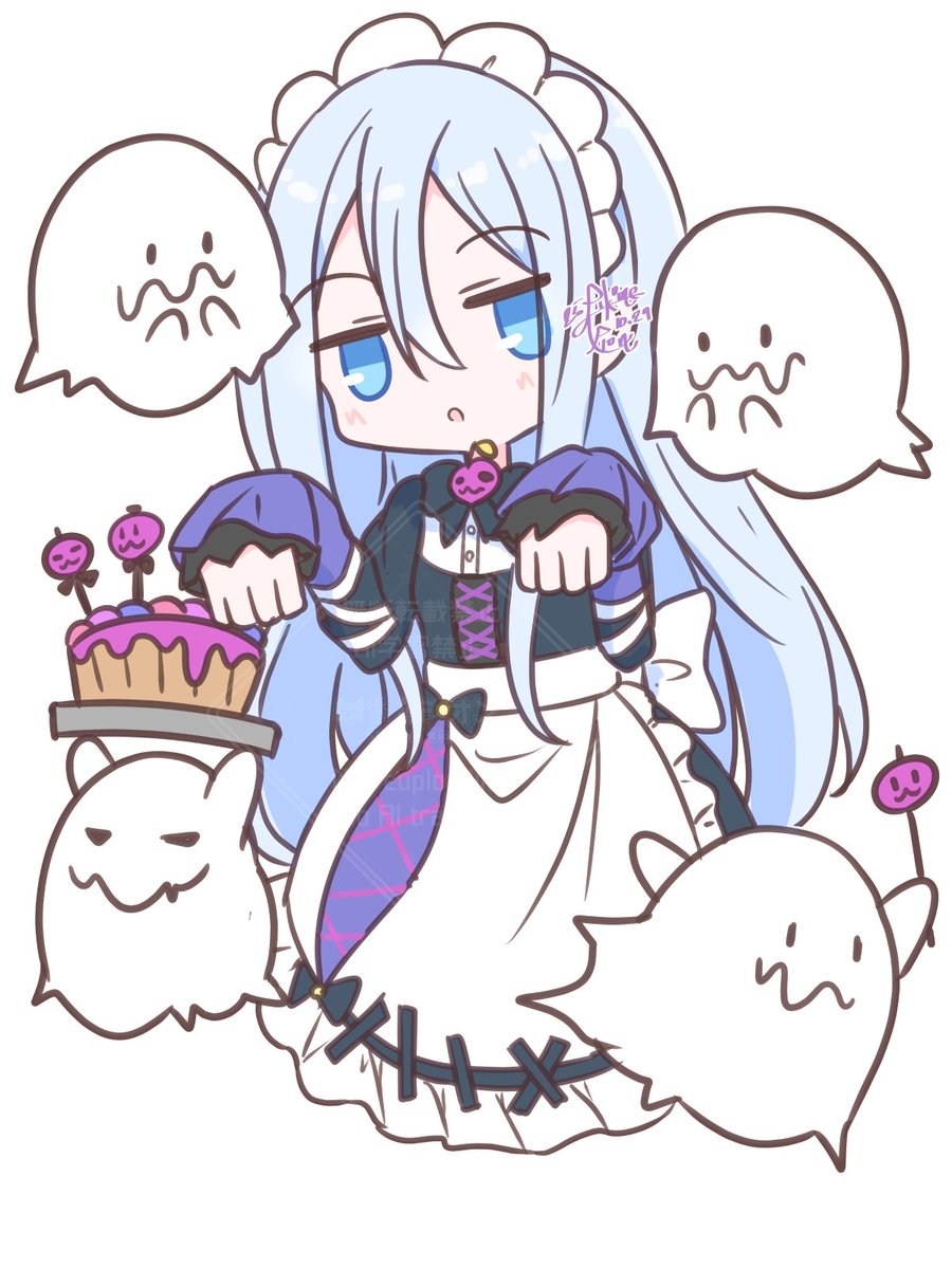 This is a pixiv picture whose title is おばけめいど.