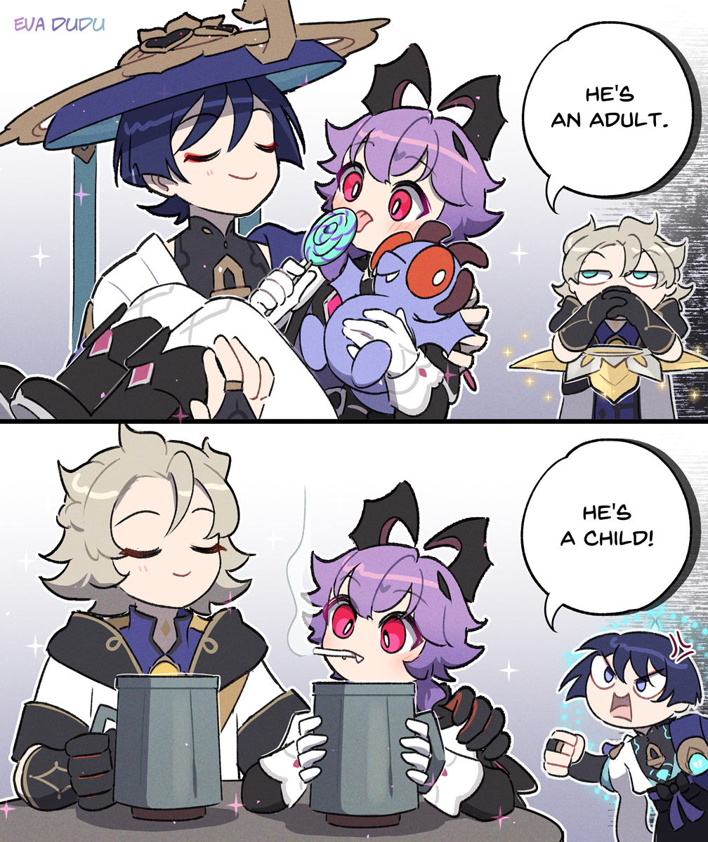 This is a pixiv picture whose title is Their (my) dilemma.