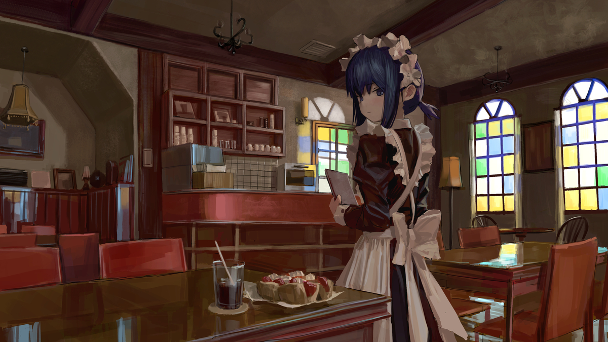 This is a pixiv picture whose title is maid.