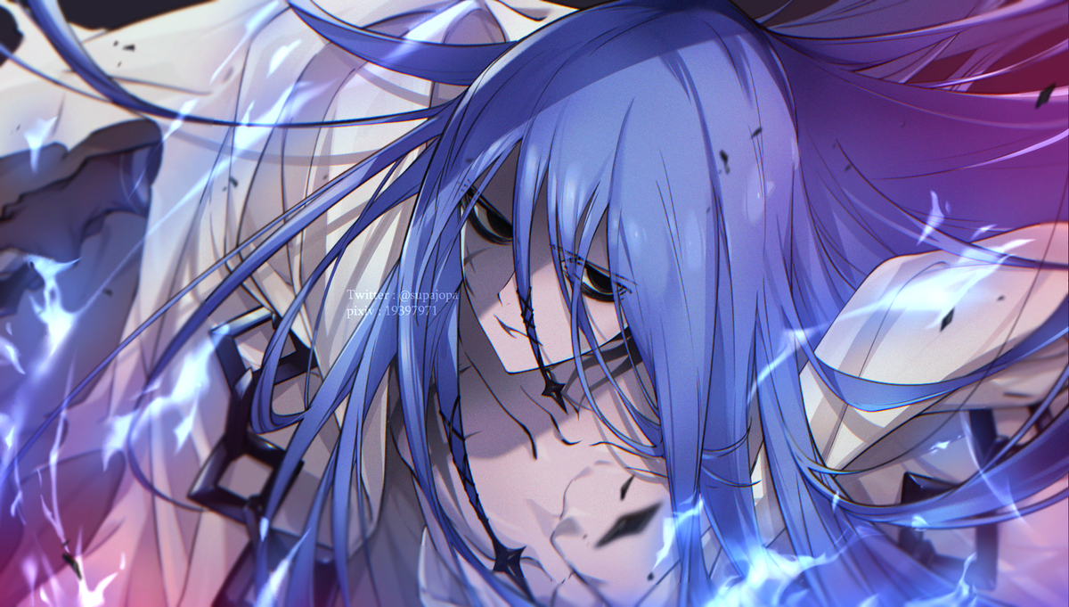 This is a pixiv picture whose title is 蒼きアズライール.