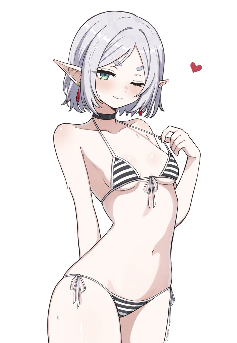 This is a pixiv picture whose title is Short hair frieren.