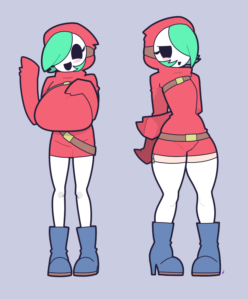 This is a pixiv picture whose title is 가슴 vs 허벅지.