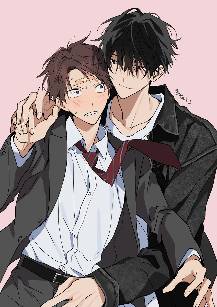 This is a pixiv picture whose title is 新作BL読切のお知らせ.