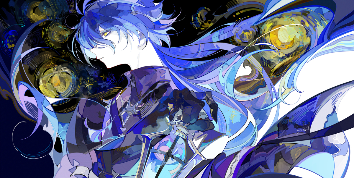 This is a pixiv picture whose title is 🌙.