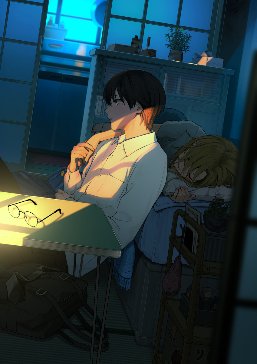 This is a pixiv picture whose title is 夜が明けるまで.