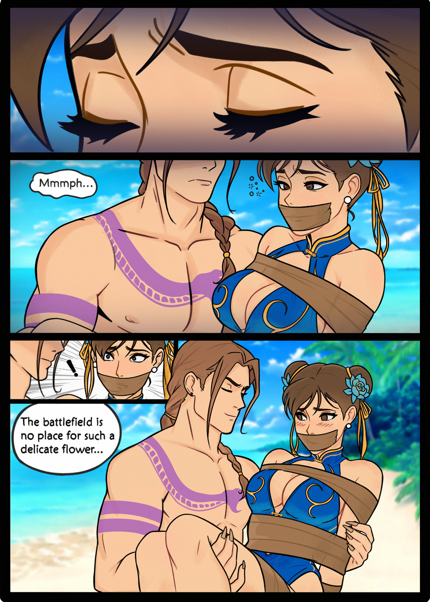 This is a pixiv picture whose title is Chun-li and Vega.