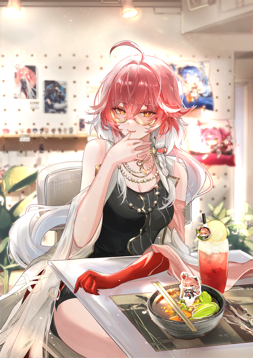 This is a pixiv picture whose title is 🍜.