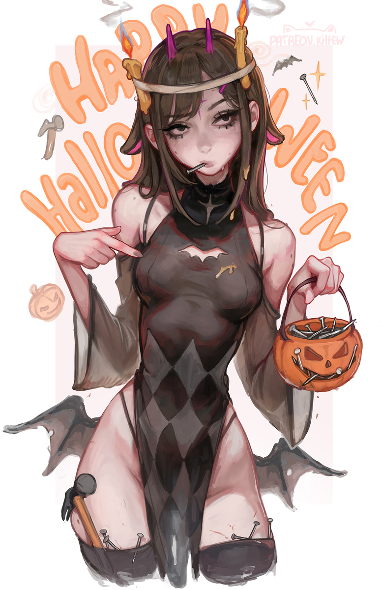 This is a pixiv picture whose title is Kittew x Soichi Happy Halloween.