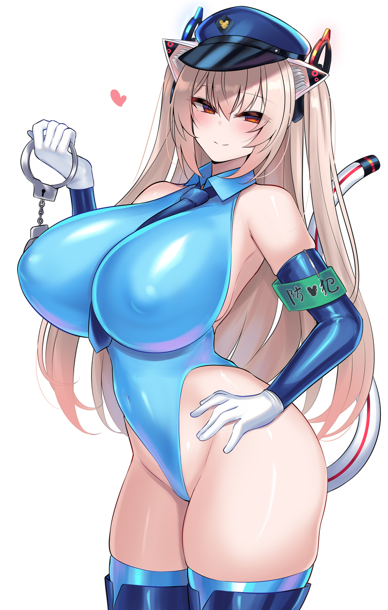 This is a pixiv picture whose title is ハイレグポリスきゃっと.