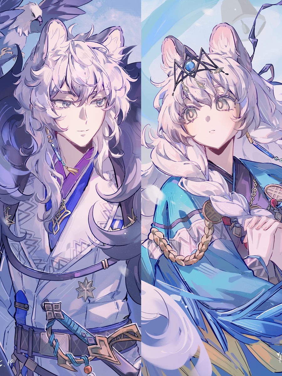 This is a pixiv picture whose title is ❄️🐾豹豹兄妹.