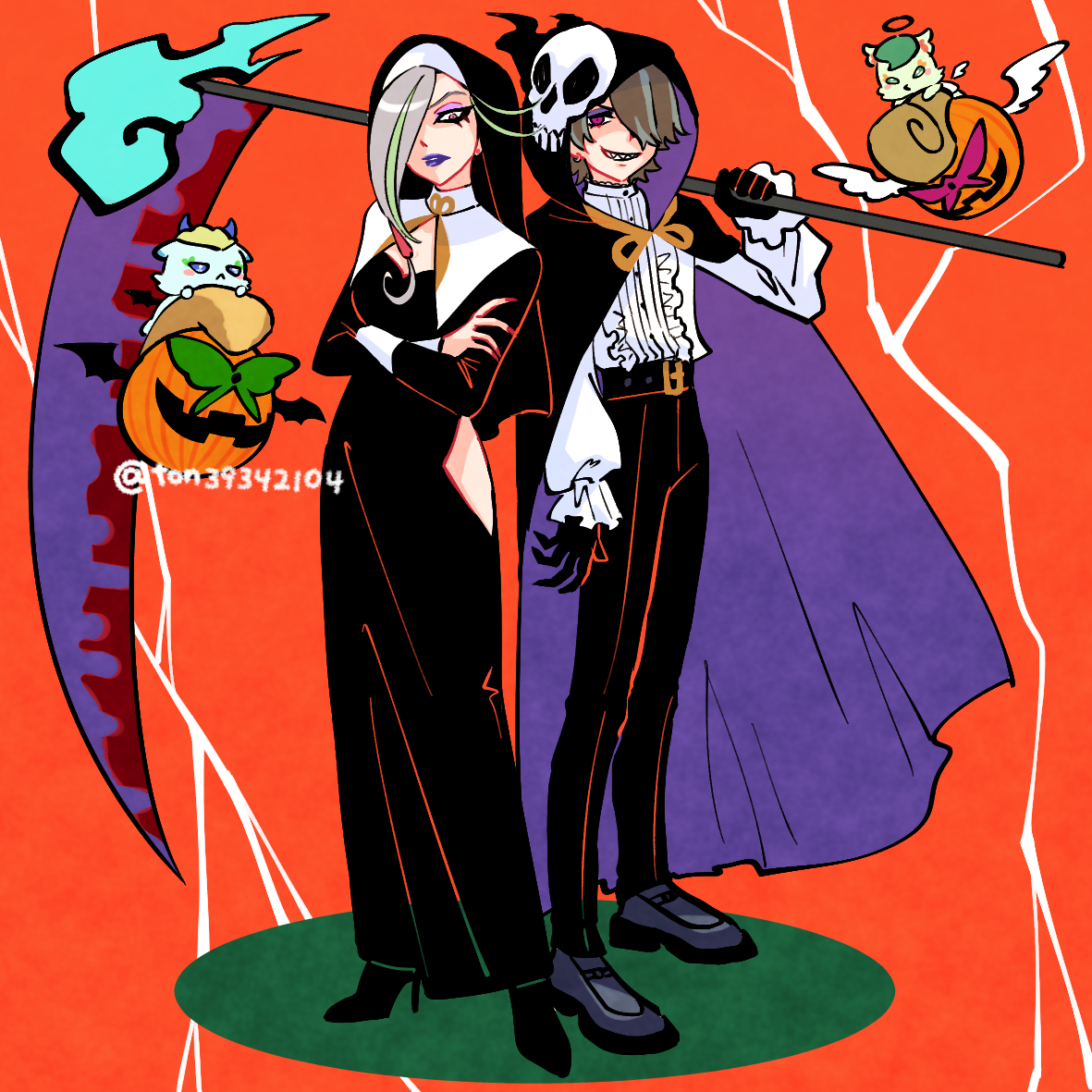 This is a pixiv picture whose title is ✂️Halloween🎃.