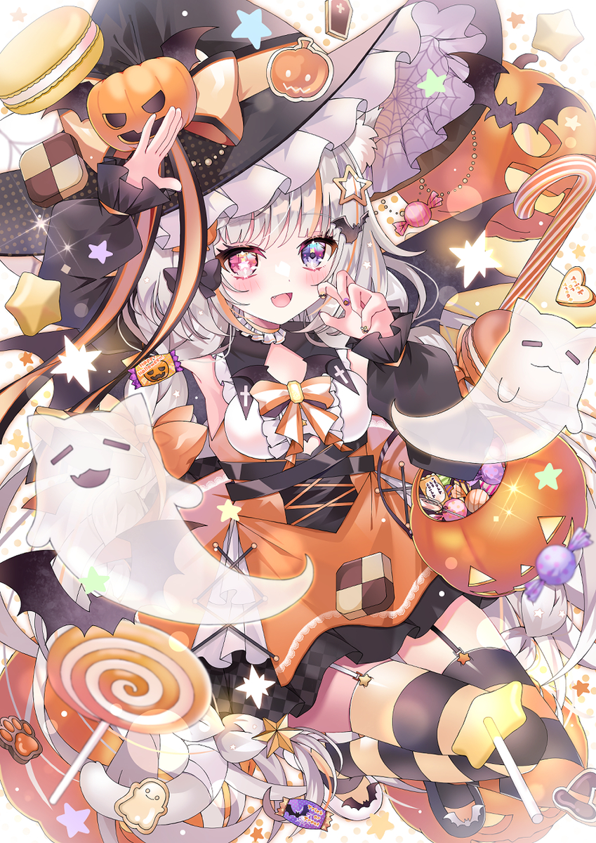 This is a pixiv picture whose title is けもみみハロウィン🎃🦇.