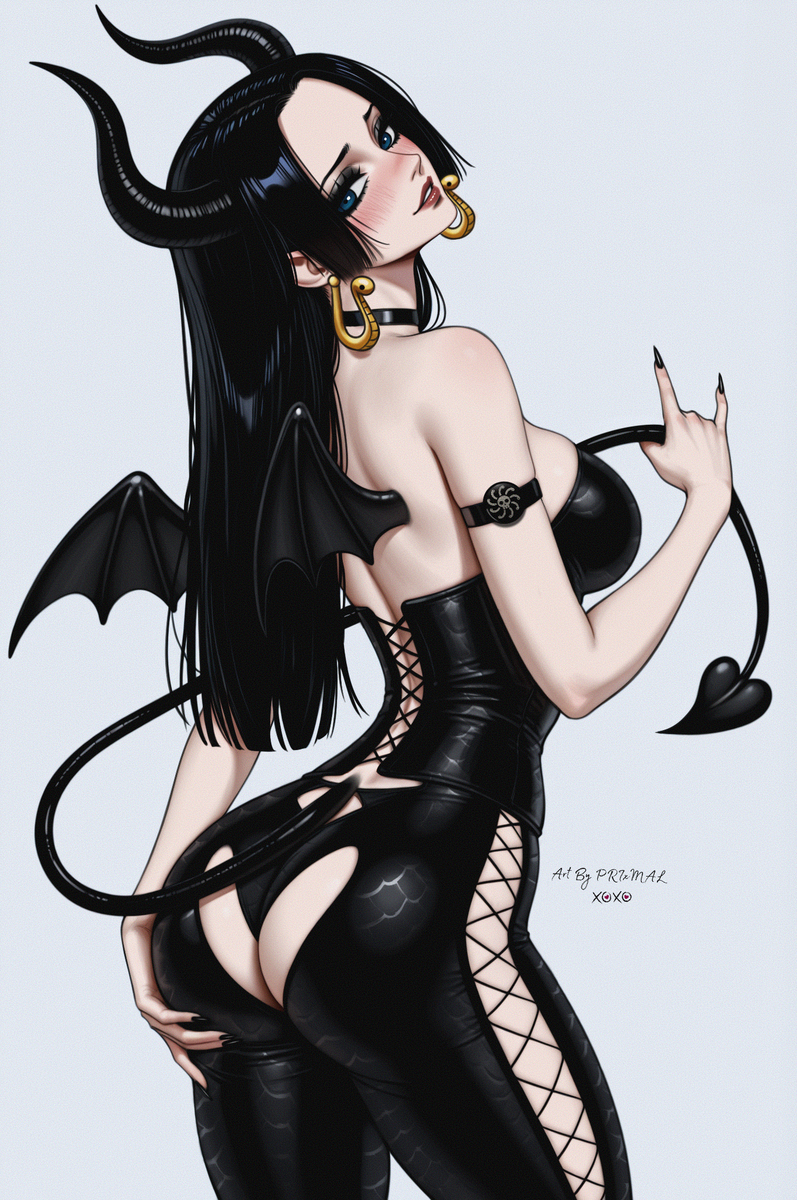 This is a pixiv picture whose title is Goth Succubus Boa Hancock.