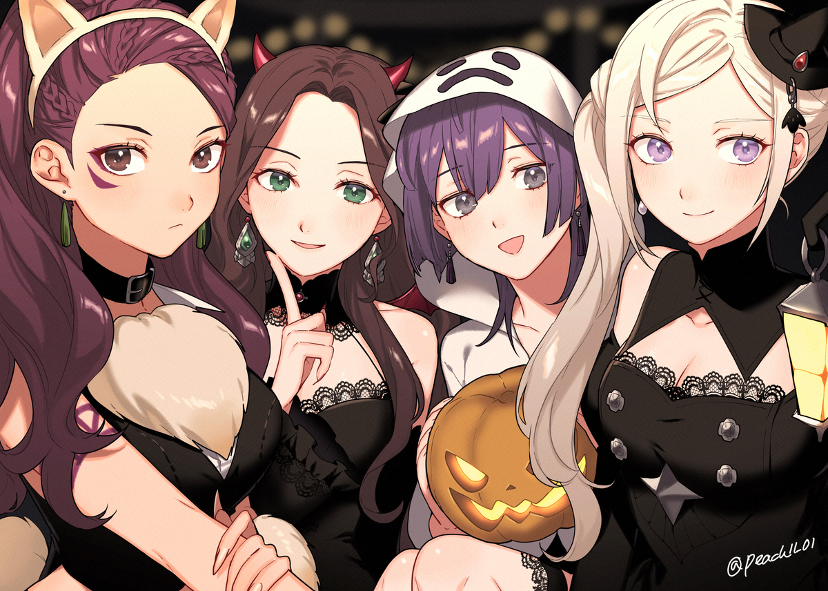 This is a pixiv picture whose title is 黒鷲女子ハロウィン.