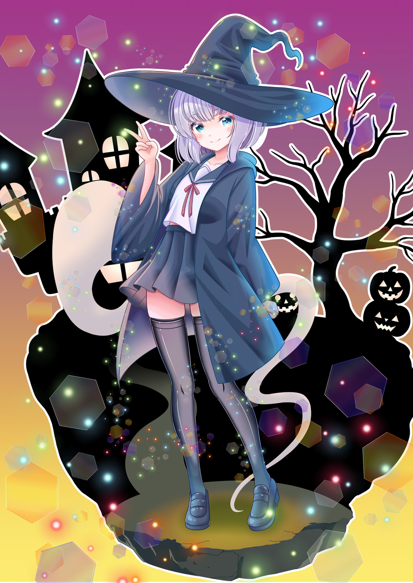 This is a pixiv picture whose title is 魔女っ子妖夢 セーラー服仕様.