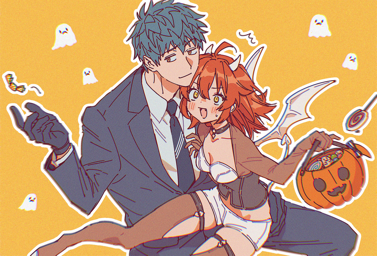 This is a pixiv picture whose title is 受取り拒否✋🎃.