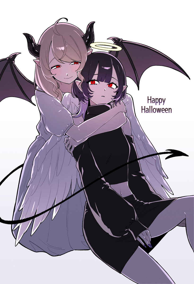 This is a pixiv picture whose title is 🧡Happy Halloween💜.