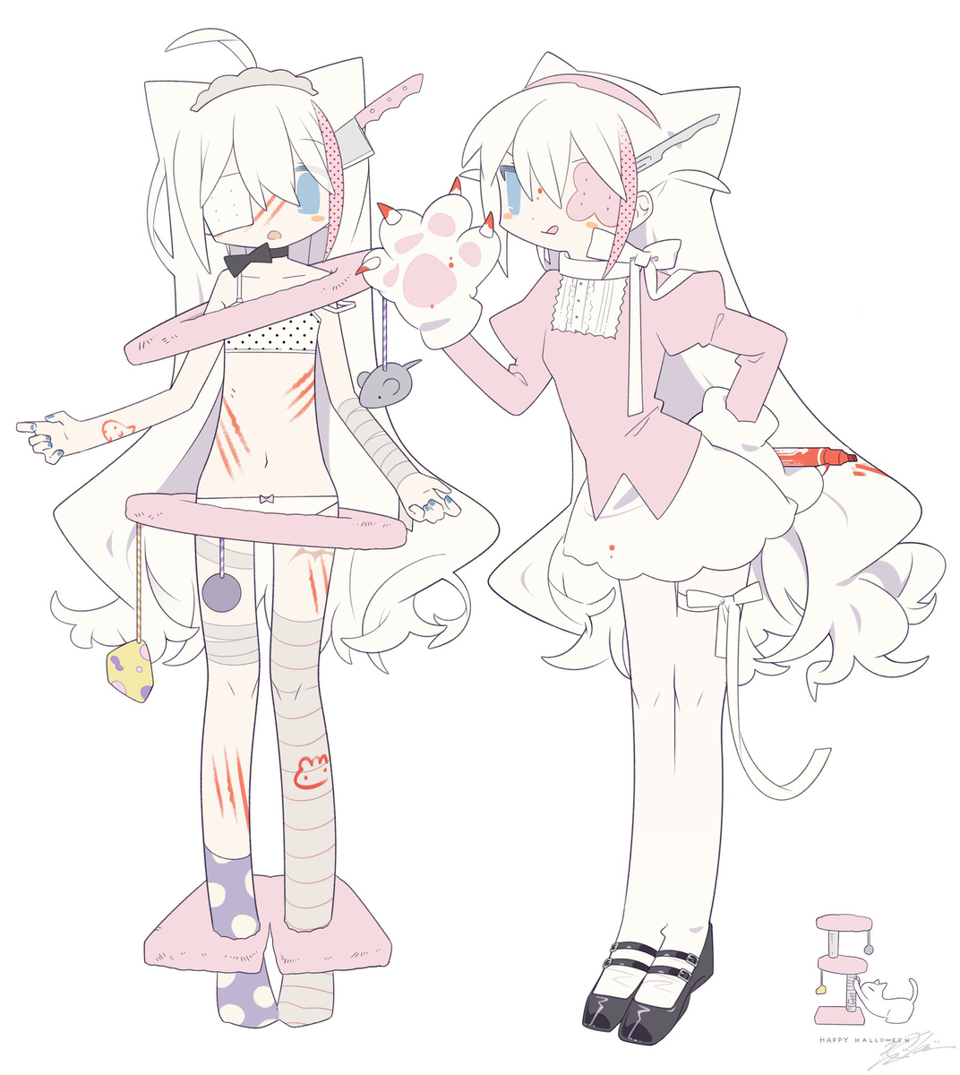 This is a pixiv picture whose title is Happy Halloween 2025.