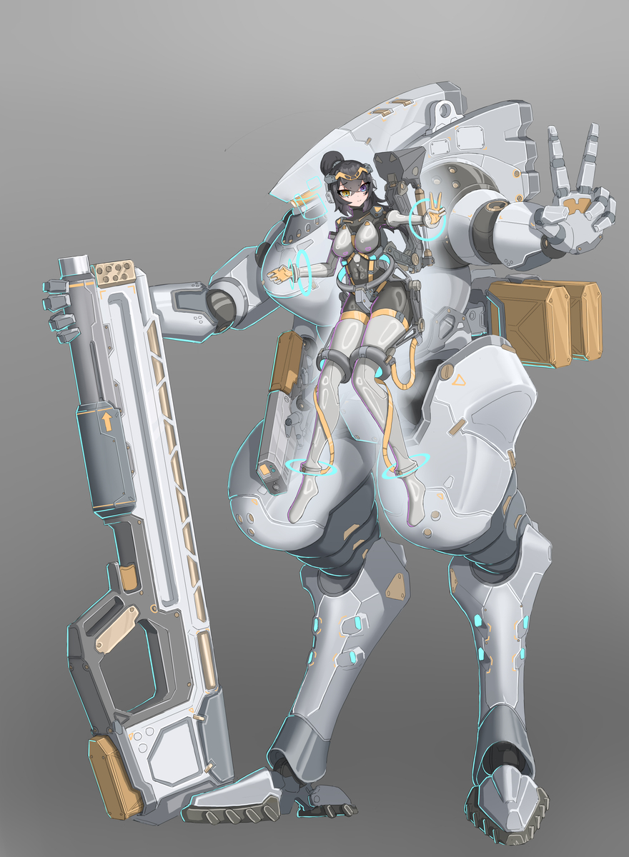 This is a pixiv picture whose title is 突击型动力甲.