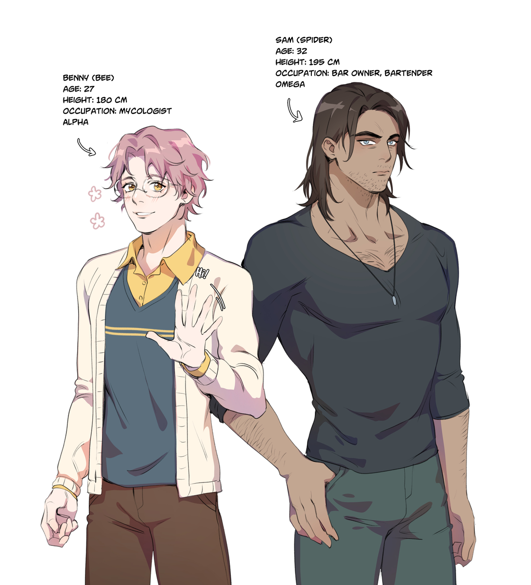 This is a pixiv picture whose title is OC Omegaverse Brainrot.