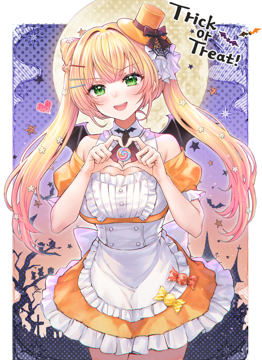 This is a pixiv picture whose title is ハロウィン🍭メイドねねち🧡.