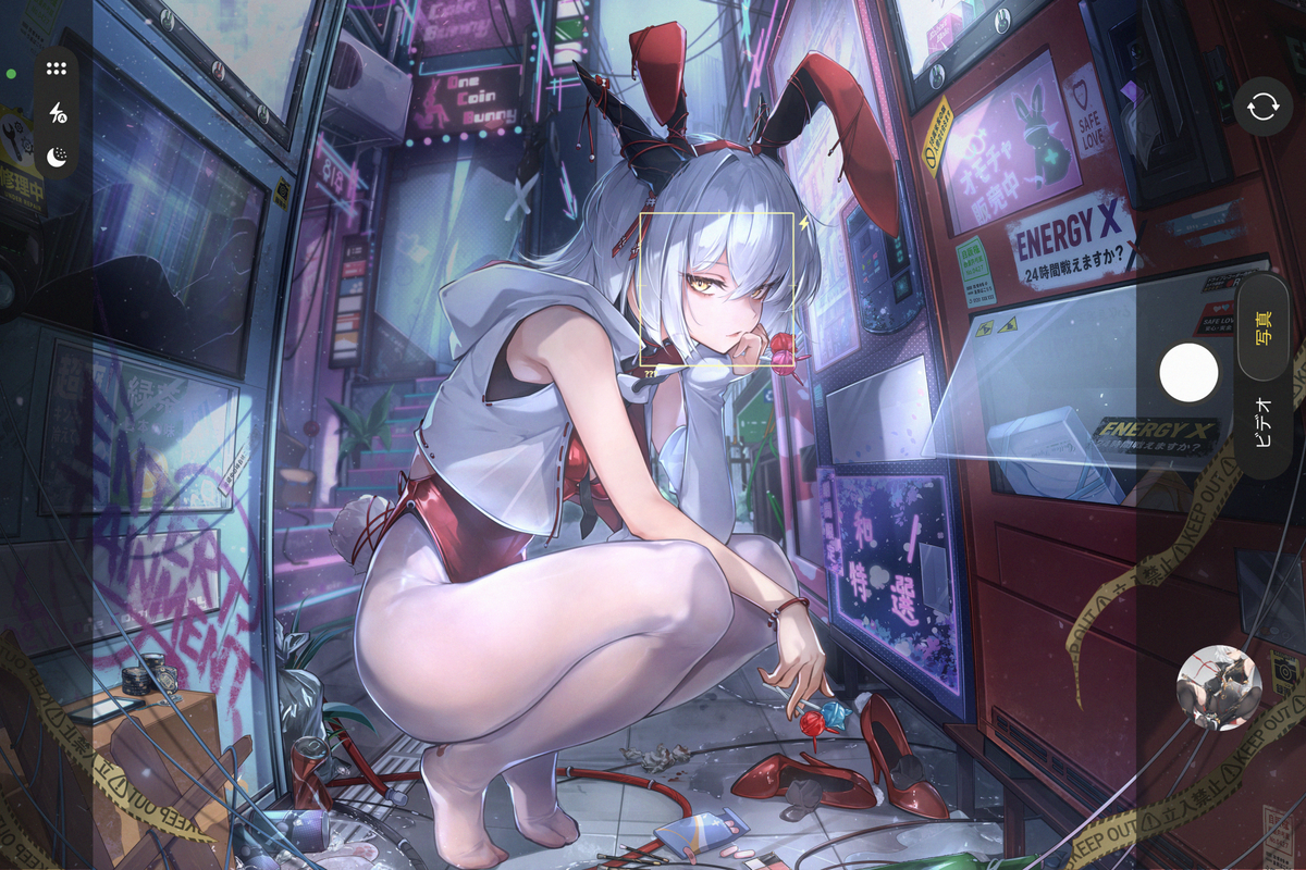 This is a pixiv picture whose title is 裏道バニー.