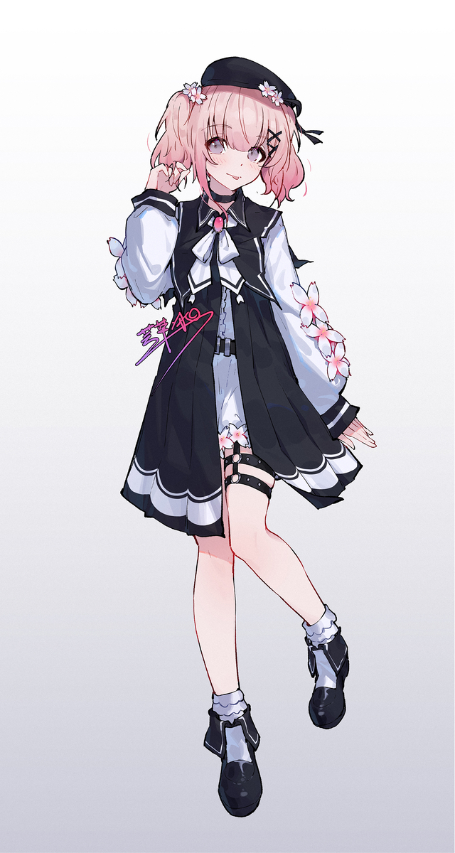 This is a pixiv picture whose title is day158 邪恶凑粉毛 樱羽hina😋.