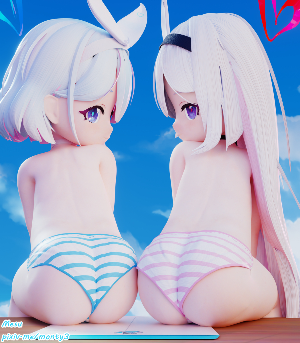 This is a pixiv picture whose title is いいおしりの日 アロナ と プラナ.