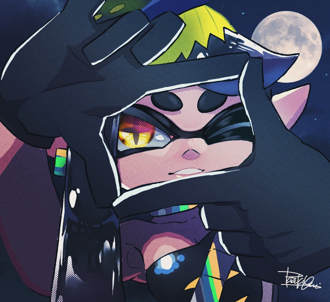 This is a pixiv picture whose title is 満月と一緒に.