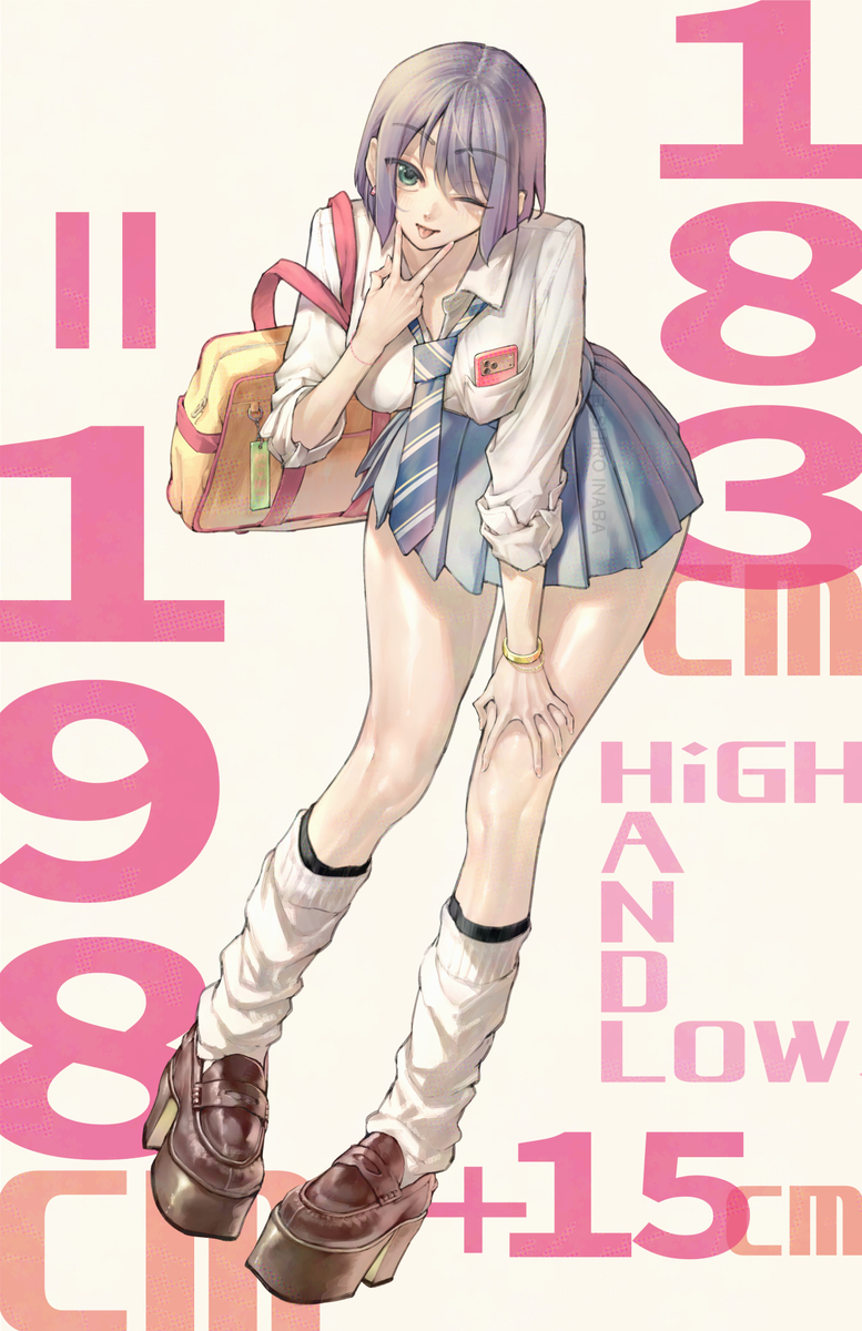 This is a pixiv picture whose title is ルーズソックス15㎝厚底ローファーギャル高身長後輩【リクエスト】.